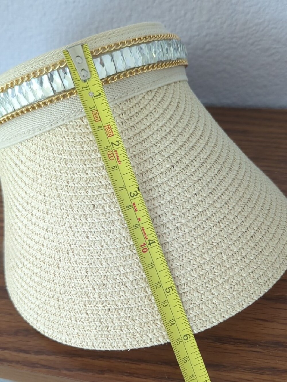 Glam Extended Brim Visor Hat - Beige - Picture 6 of 8